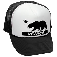 Load image into Gallery viewer, Venice Cali Bear Trucker Hat - Mesh Cap - Five Panel Retro Style TRUCKER Cap
