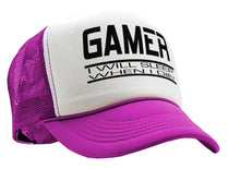 Load image into Gallery viewer, GAMER - I will SLEEP when I DIE - gaming - Vintage Retro Style Trucker Cap Hat - Five Panel Retro Style TRUCKER Cap
