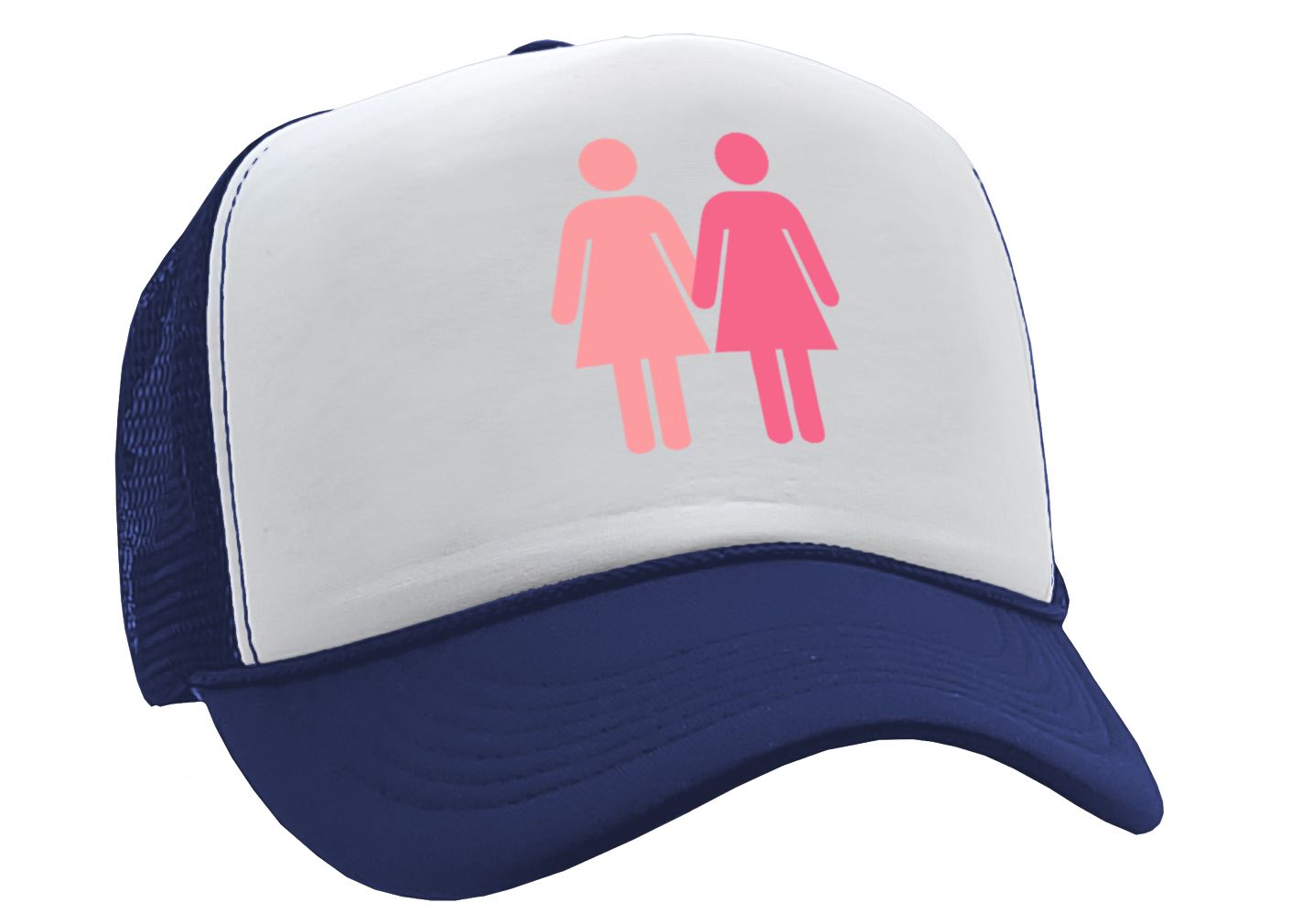 GIRL ON GIRL - lgbtq gay rights lesbian - Vintage Retro Style Trucker Cap Hat - Five Panel Retro Style TRUCKER Cap