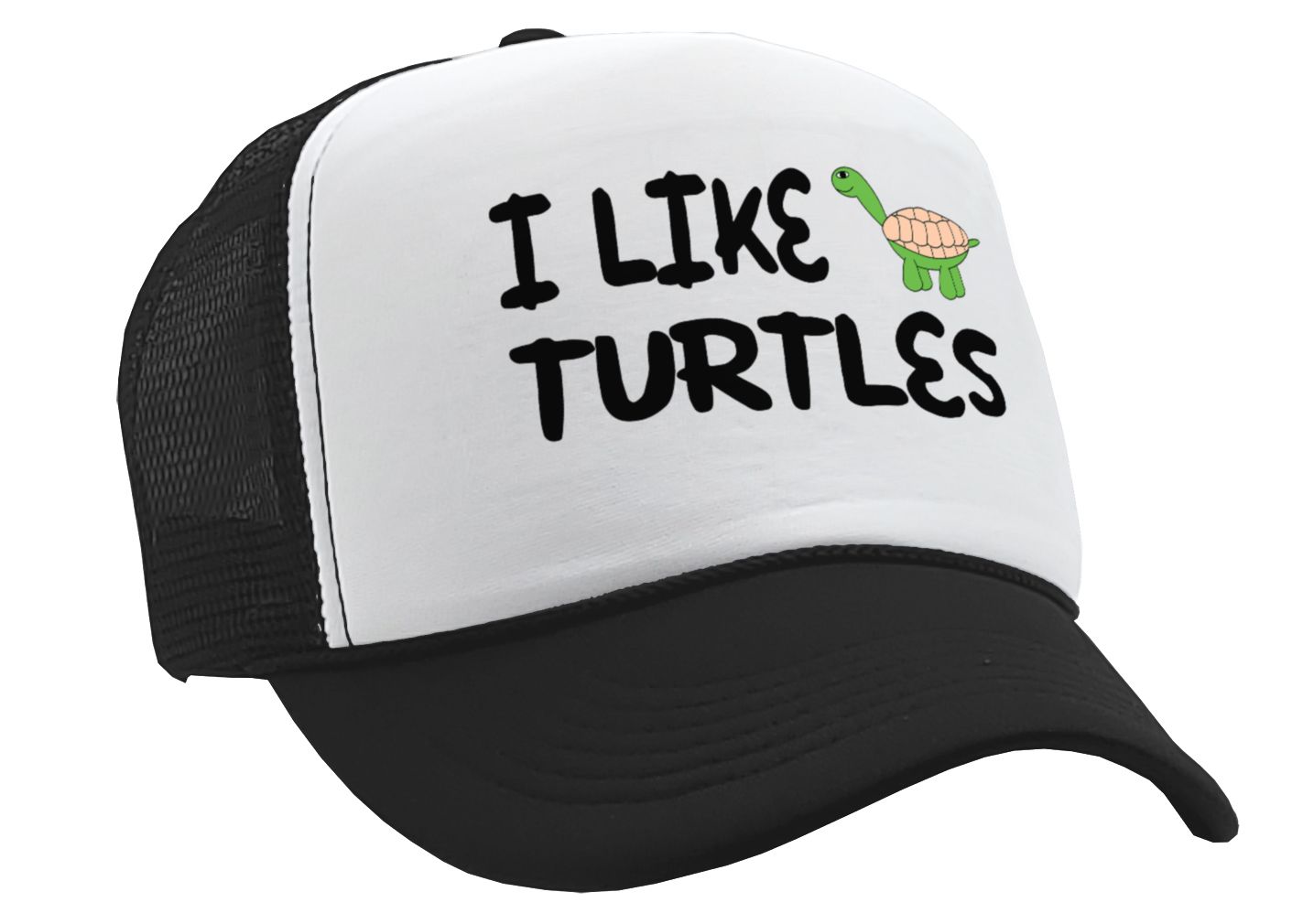 I LIKE TURTLES - Five Panel Retro Style TRUCKER Cap