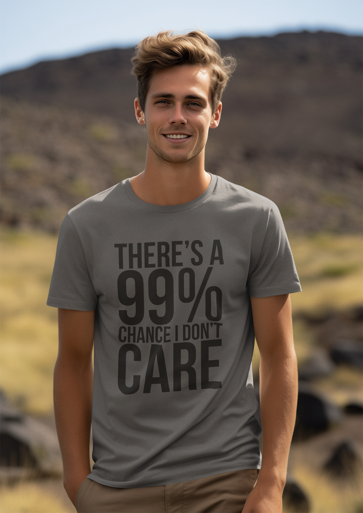 99% Chance I Don't Care - Mens Cotton T-shirt