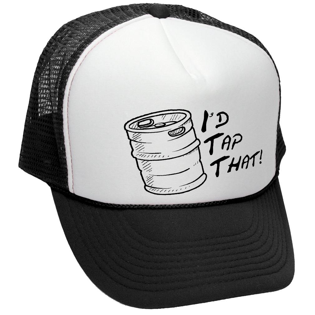 I'd Tap That KEG - BEER - Trucker Hat - Mesh Cap - Five Panel Retro Style TRUCKER Cap