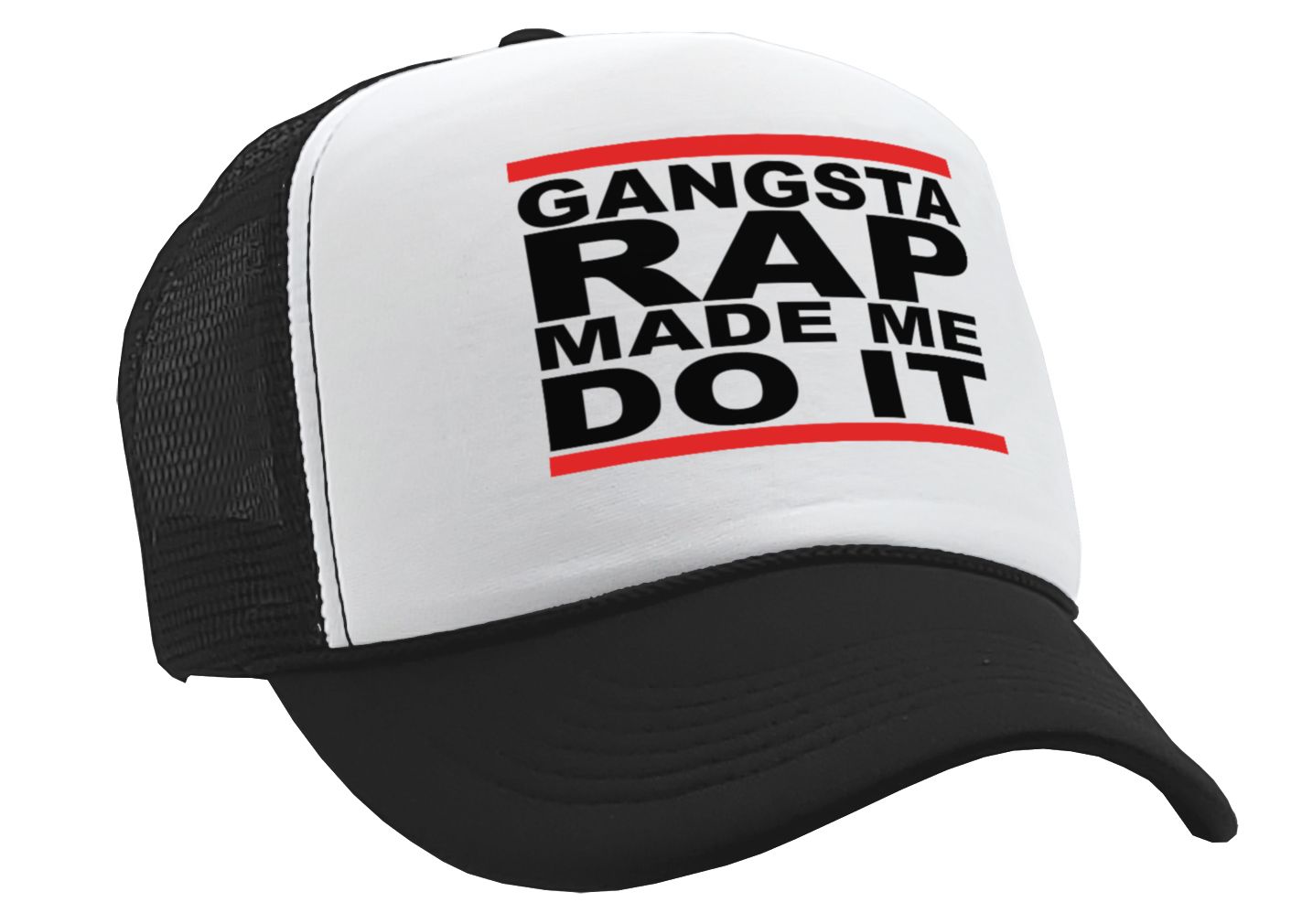 GANGSTA RAP Made Me Do It - gangster hip hop - Vintage Retro Style Trucker Cap Hat - Five Panel Retro Style TRUCKER Cap