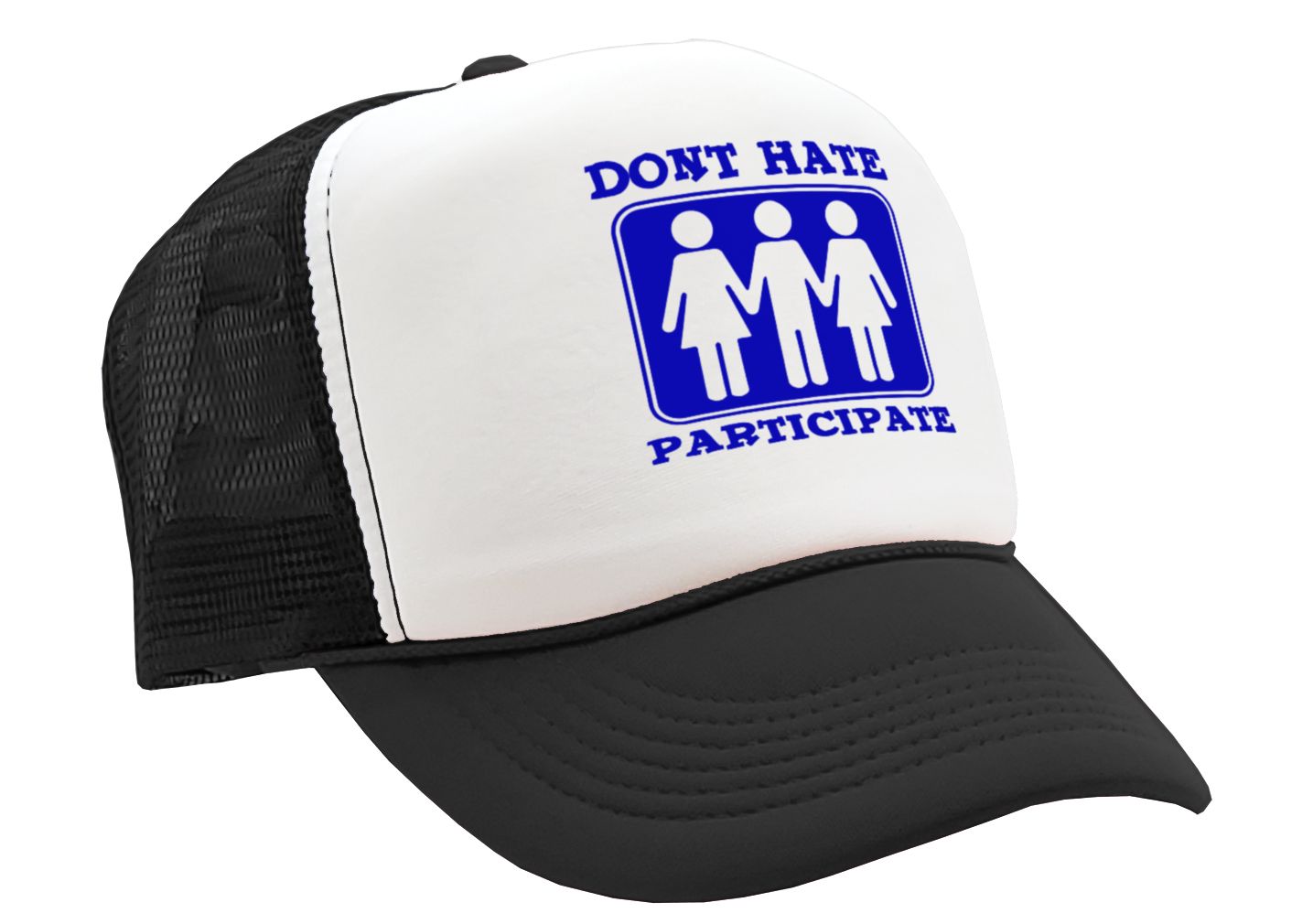 DON'T HATE PARTICIPATE - funny sexy - Vintage Retro Style Trucker Cap Hat