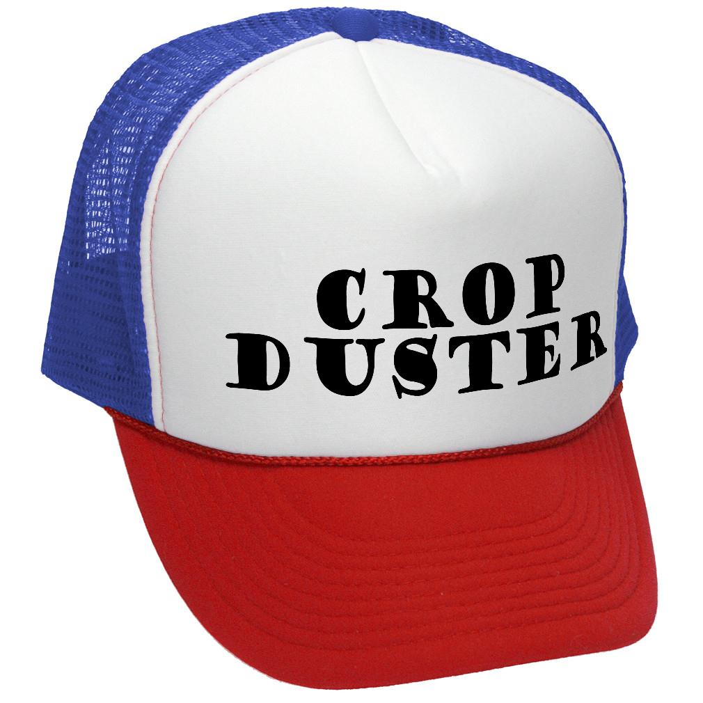 CROP DUSTER - funny fart prank joke - Vintage Retro Style Trucker Cap Hat - Five Panel Retro Style TRUCKER Cap