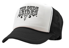 Load image into Gallery viewer, THE DUDE ABIDES - lebowski funny - Vintage Retro Style Trucker Cap Hat - Five Panel Retro Style TRUCKER Cap
