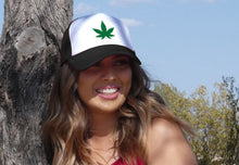 Load image into Gallery viewer, MARIJUANA LEAF - Five Panel Retro Style TRUCKER Cap
