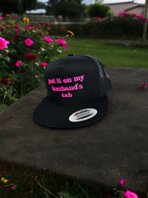 Load image into Gallery viewer, Adjustable Embroidered Snap Back Trucker Hat - Put It On My Husband&#39;s Tab
