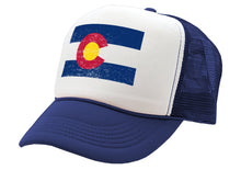 Load image into Gallery viewer, COLORADO FLAG - coloradan mountain state - Adult Trucker Cap Hat - Five Panel Retro Style TRUCKER Cap
