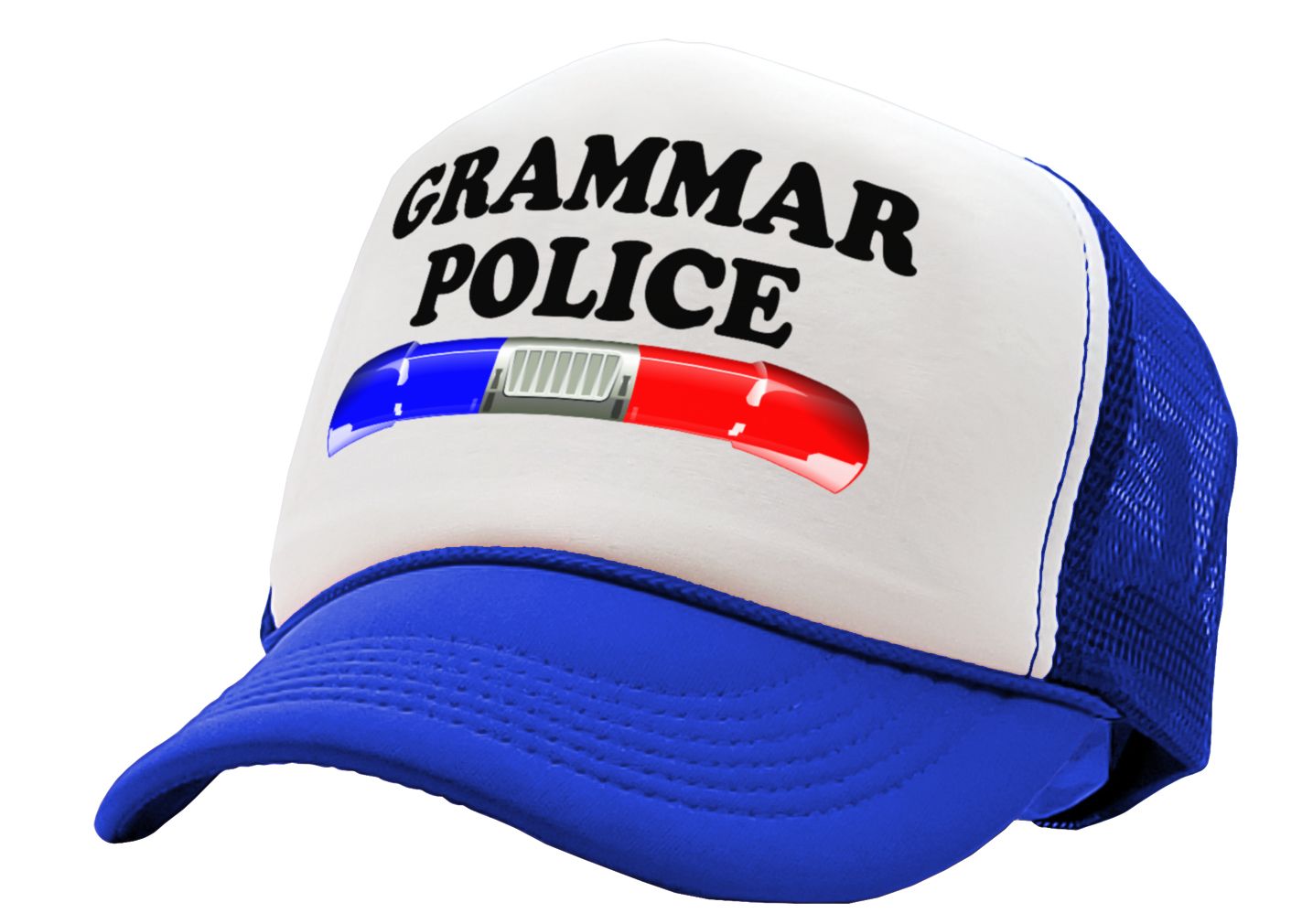 GRAMMAR POLICE - Five Panel Retro Style TRUCKER Cap