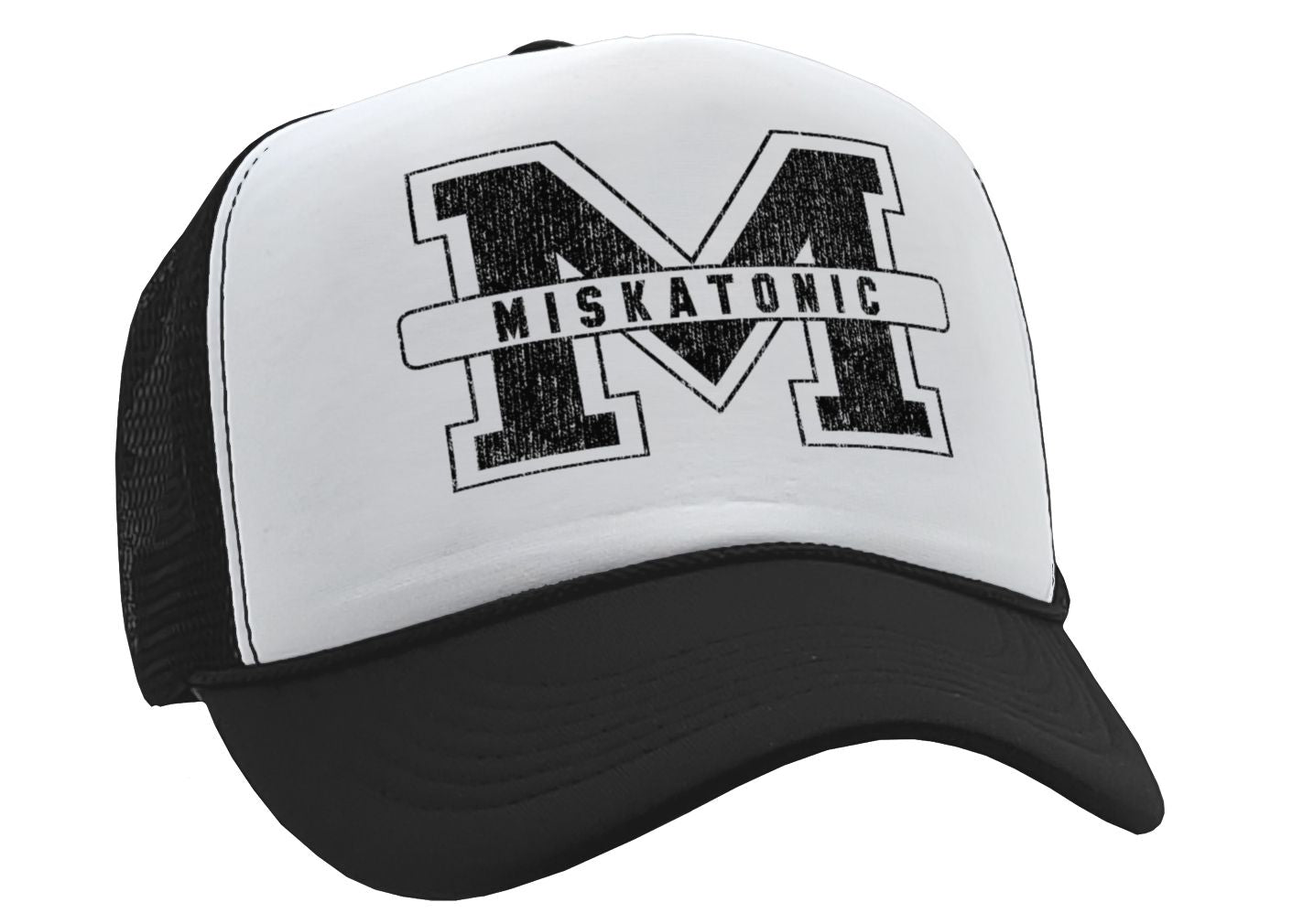 MISKATONIC - horror college university - Vintage Retro Style Trucker Cap Hat - Five Panel Retro Style TRUCKER Cap