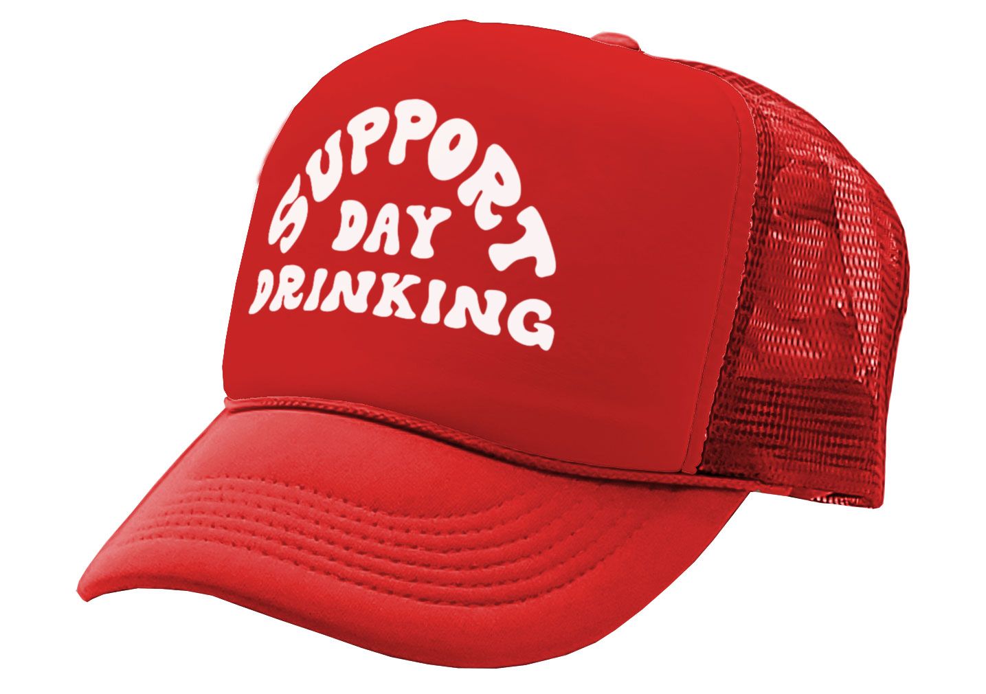 I Support Drinking During the Day - Vintage Retro Style Trucker Cap Hat - Five Panel Retro Style TRUCKER Cap