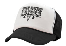 Load image into Gallery viewer, THE DUDE ABIDES - lebowski funny - Vintage Retro Style Trucker Cap Hat - Five Panel Retro Style TRUCKER Cap
