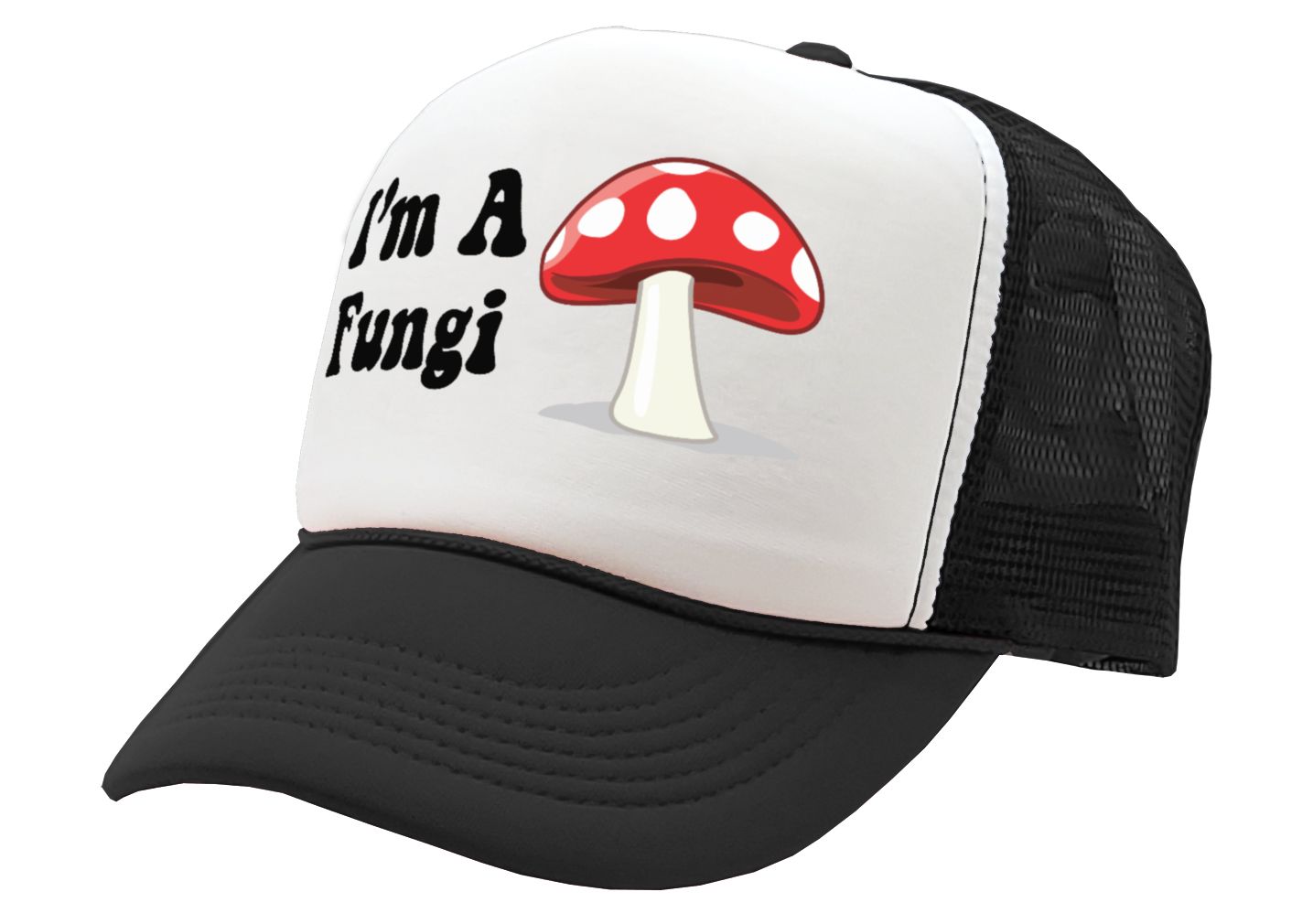 I'M A FUNGI - funny parody joke gag - Vintage Retro Style Trucker Cap Hat - Five Panel Retro Style TRUCKER Cap