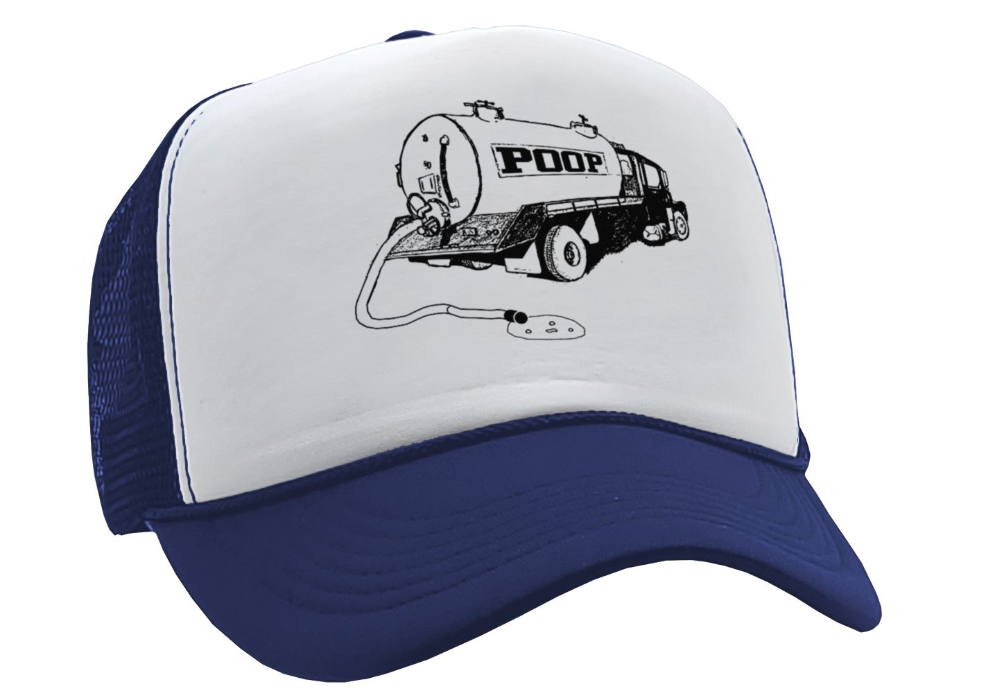 THE POOP TRUCK - gross joke gift - Vintage Retro Style Trucker Cap Hat - Five Panel Retro Style TRUCKER Cap