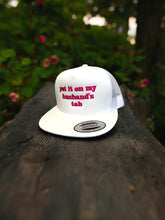 Load image into Gallery viewer, Adjustable Embroidered Snap Back Trucker Hat - Put It On My Husband&#39;s Tab
