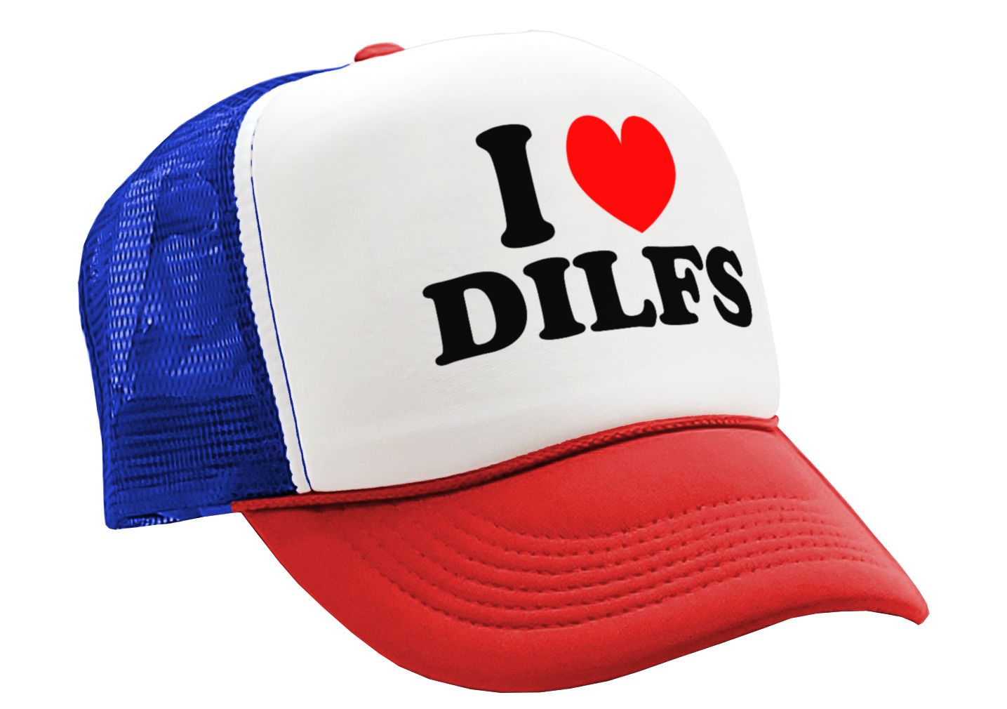 I Heart DILFS - Vintage Retro Style Trucker Cap Hat - Five Panel Retro Style TRUCKER Cap