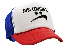 Load image into Gallery viewer, JUST COULDN&#39;T - do it parody - Five Panel Retro Style TRUCKER Cap
