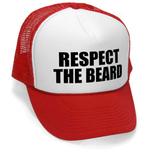 Load image into Gallery viewer, RESPECT THE BEARD - Unisex Adult Trucker Cap Hat - Five Panel Retro Style TRUCKER Cap
