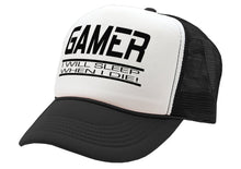 Load image into Gallery viewer, GAMER - I will SLEEP when I DIE - gaming - Vintage Retro Style Trucker Cap Hat - Five Panel Retro Style TRUCKER Cap
