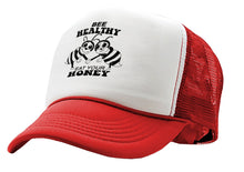 Load image into Gallery viewer, BEE HEALTHY - Eat Your Honey - Vintage Retro Style Trucker Cap Hat - Five Panel Retro Style TRUCKER Cap
