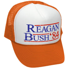 Load image into Gallery viewer, REAGAN BUSH &#39;84 - funny retro vintage style - Unisex Adult Trucker Cap Hat - Five Panel Retro Style TRUCKER Cap
