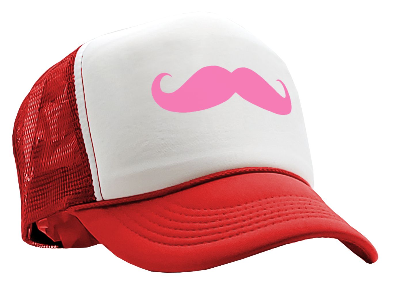 PINK MUSTACHE - Five Panel Retro Style TRUCKER Cap