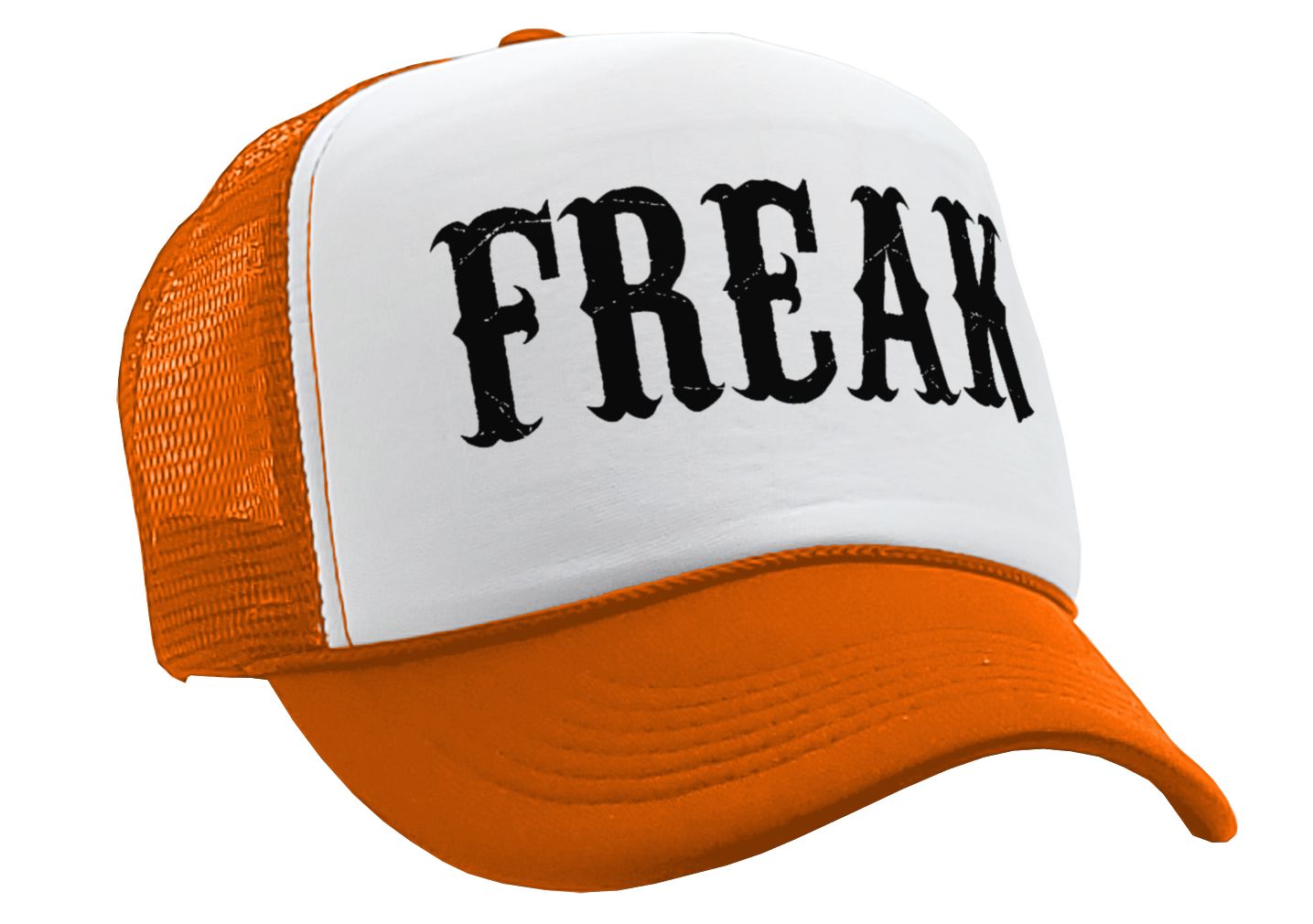 FREAK - sexy party college frat - Vintage Retro Style Trucker Cap Hat - Five Panel Retro Style TRUCKER Cap