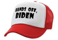 Load image into Gallery viewer, Hands Off Biden - Five Panel Retro Style TRUCKER Cap
