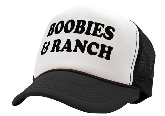 Boobies and Ranch - Vintage Retro Style Trucker Cap Hat - Five Panel Retro Style TRUCKER Cap