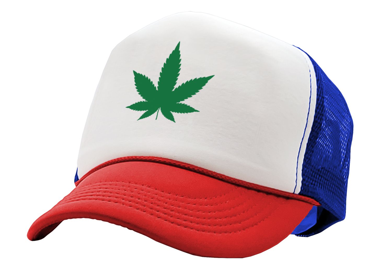 MARIJUANA LEAF - Five Panel Retro Style TRUCKER Cap