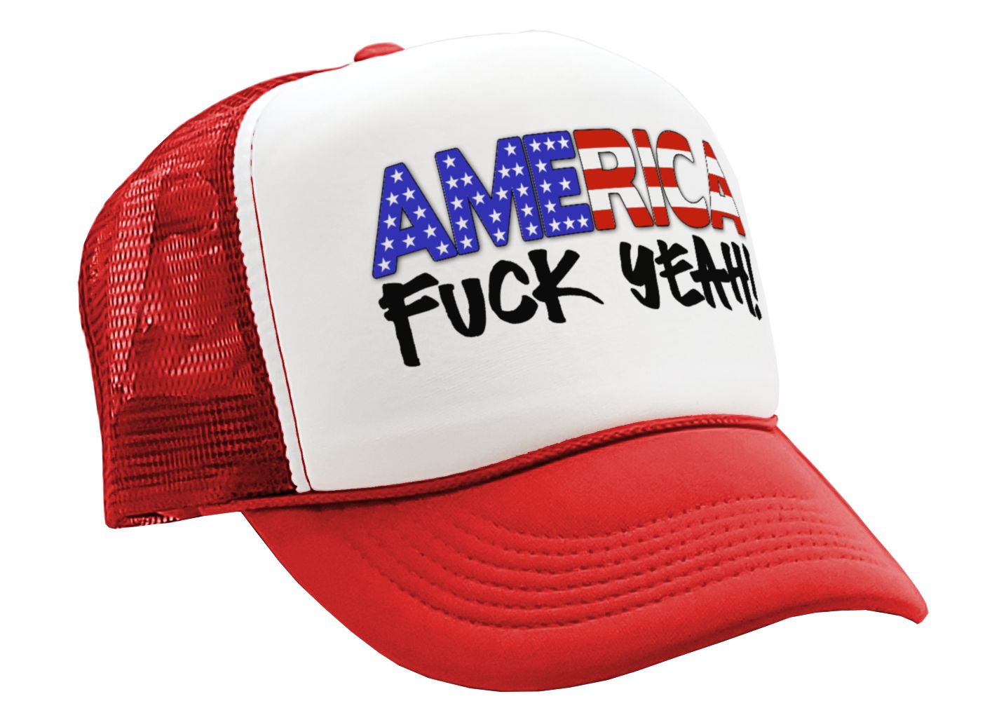 AMERICA - FUCK YEAH! 4th july patriot - Vintage Retro Style Trucker Cap Hat - Five Panel Retro Style TRUCKER Cap