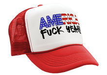 Load image into Gallery viewer, AMERICA - FUCK YEAH! 4th july patriot - Vintage Retro Style Trucker Cap Hat - Five Panel Retro Style TRUCKER Cap
