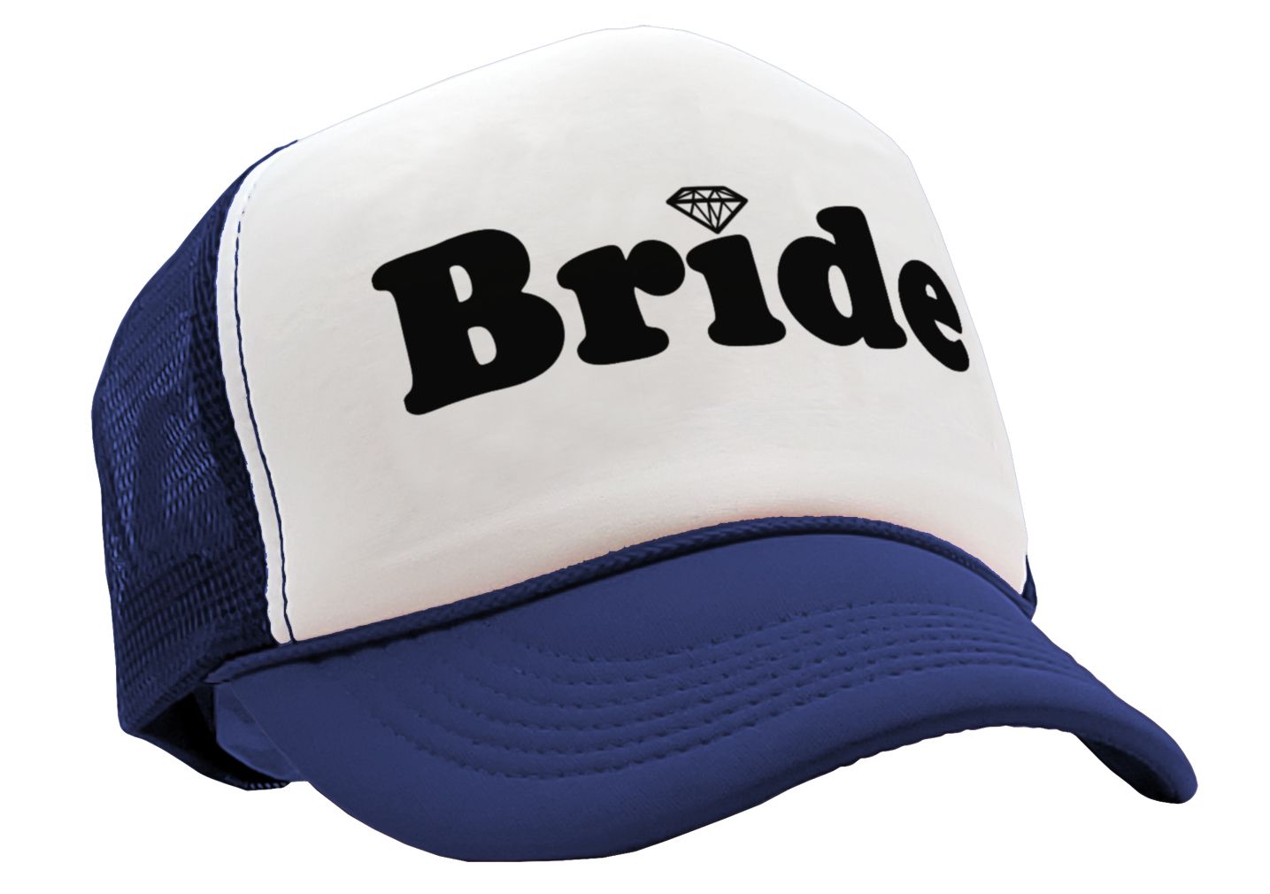 BRIDE - wedding bridesmaid marriage party - Vintage Retro Style Trucker Cap Hat - Five Panel Retro Style TRUCKER Cap