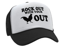 Load image into Gallery viewer, ROCK OUT with your COCK OUT - Vintage Retro Style Trucker Cap Hat - Five Panel Retro Style TRUCKER Cap
