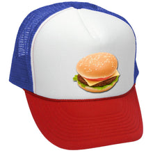 Load image into Gallery viewer, CHEESEBURGER - concession food truck carnival fair - Vintage Retro Style Trucker Cap Hat - Five Panel Retro Style TRUCKER Cap
