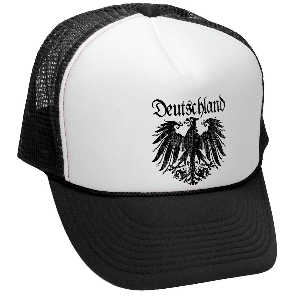 Black Deutschland Eagle Adjustable Snap Trucker Hat