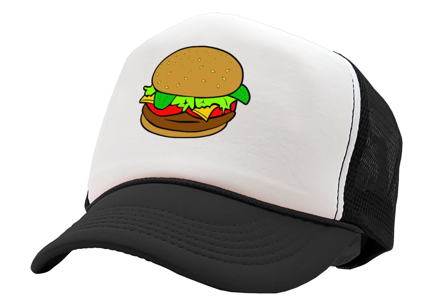 HAMBURGER - Five Panel Retro Style TRUCKER Cap