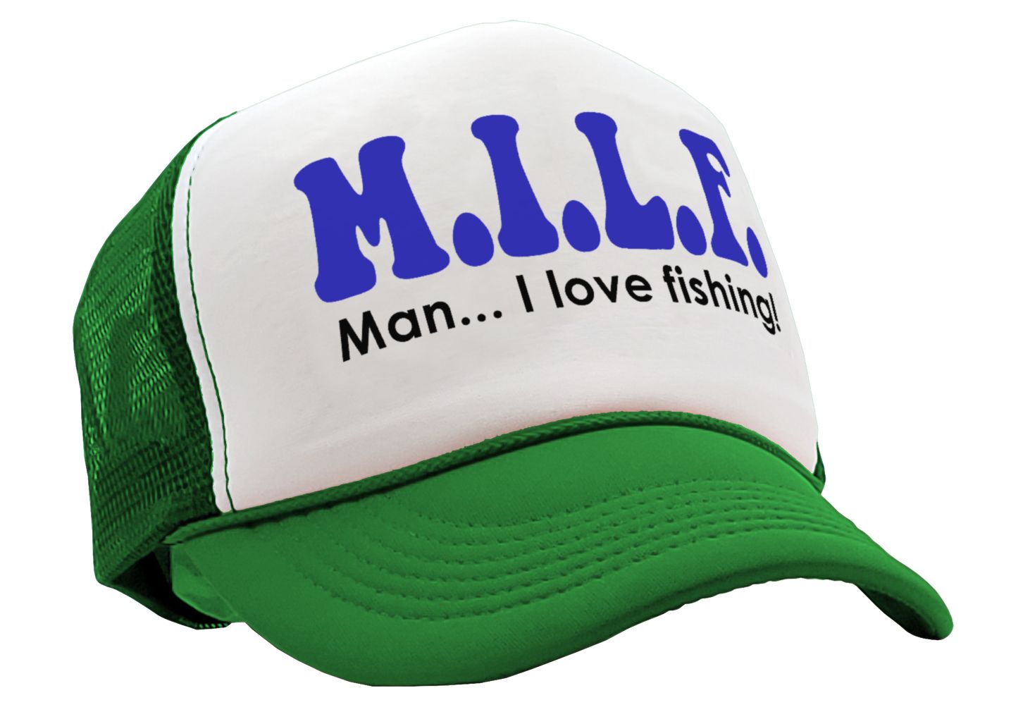 MILF - Man I Love Fishing - Vintage Retro Style Trucker Cap Hat - Five Panel Retro Style TRUCKER Cap