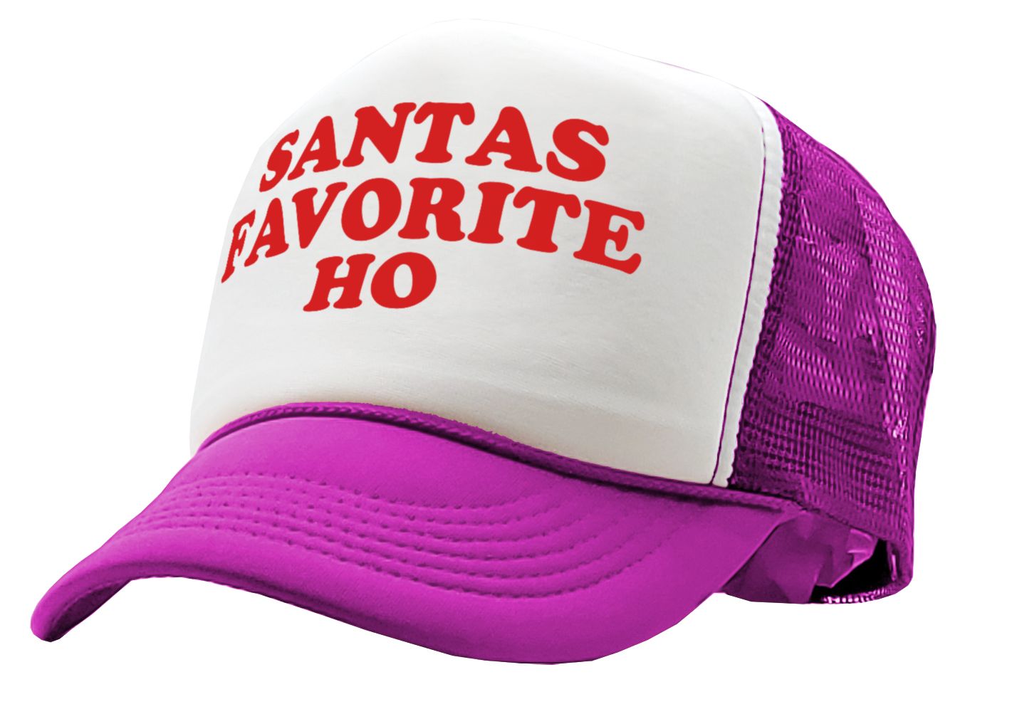 SANTAS FAVORITE HO - christmas claus funny - Vintage Retro Style Trucker Cap Hat - Five Panel Retro Style TRUCKER Cap