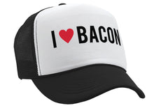 Load image into Gallery viewer, I HEART BACON - grease breakfast food - Vintage Retro Style Trucker Cap Hat - Five Panel Retro Style TRUCKER Cap
