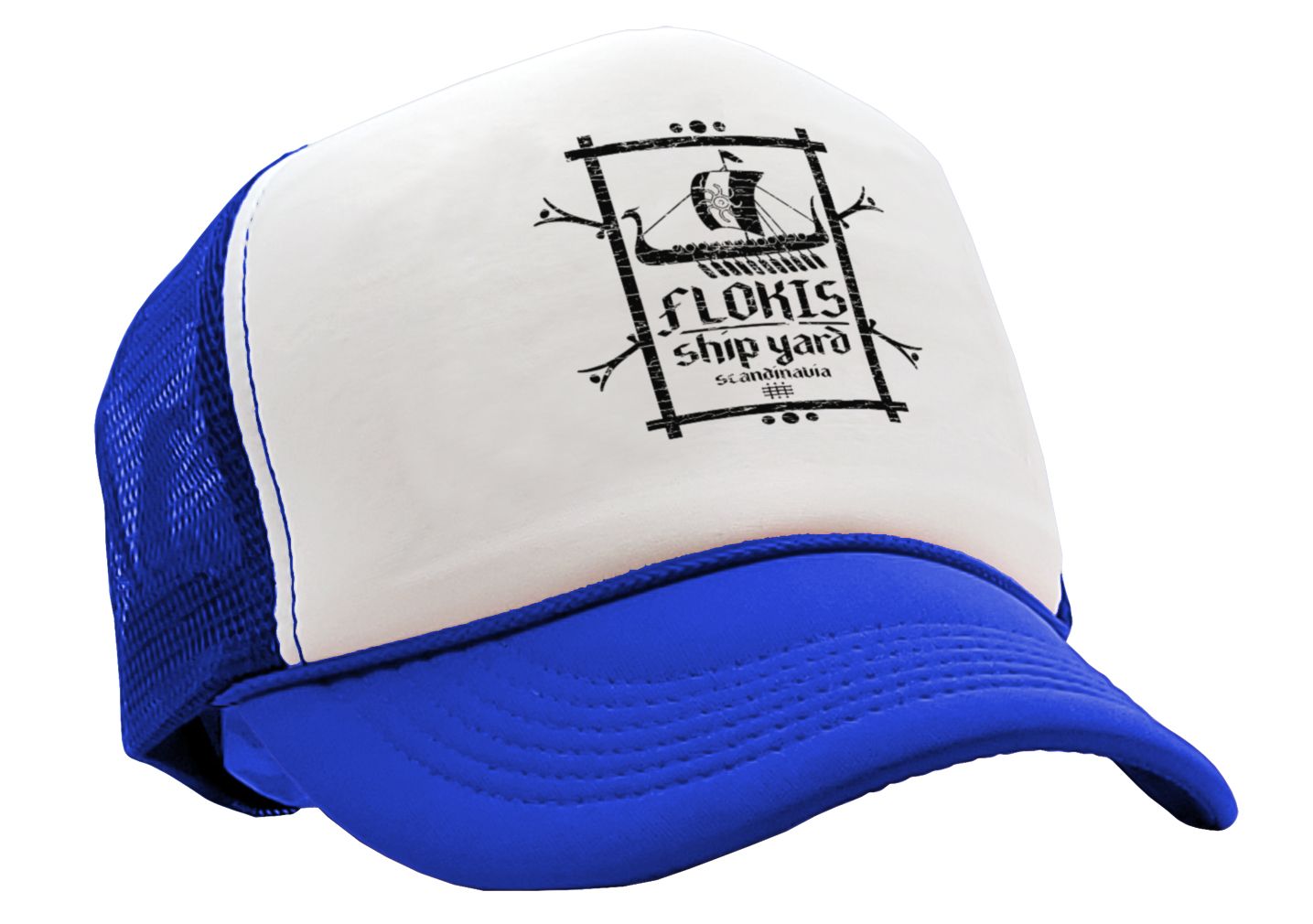 FLOKIS SHIPYARD - viking show norse - Vintage Retro Style Trucker Cap Hat - Five Panel Retro Style TRUCKER Cap