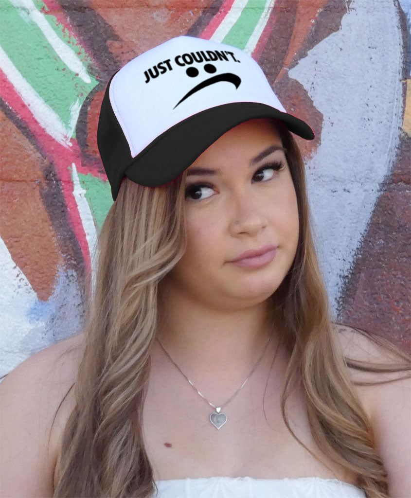 JUST COULDN'T - do it parody - Five Panel Retro Style TRUCKER Cap