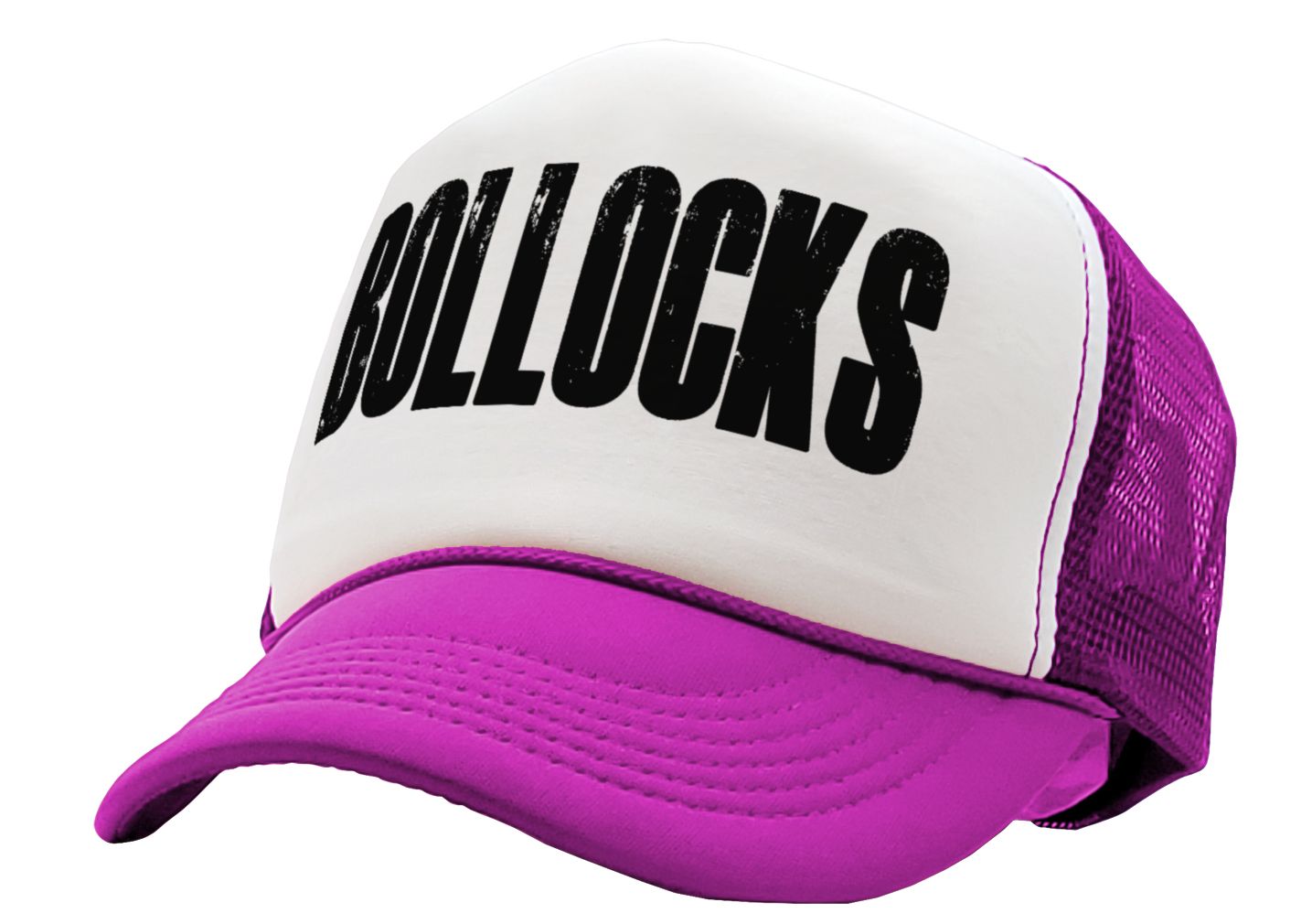 BOLLOCKS - british humor funny joke gag - Vintage Retro Style Trucker Cap Hat - Five Panel Retro Style TRUCKER Cap