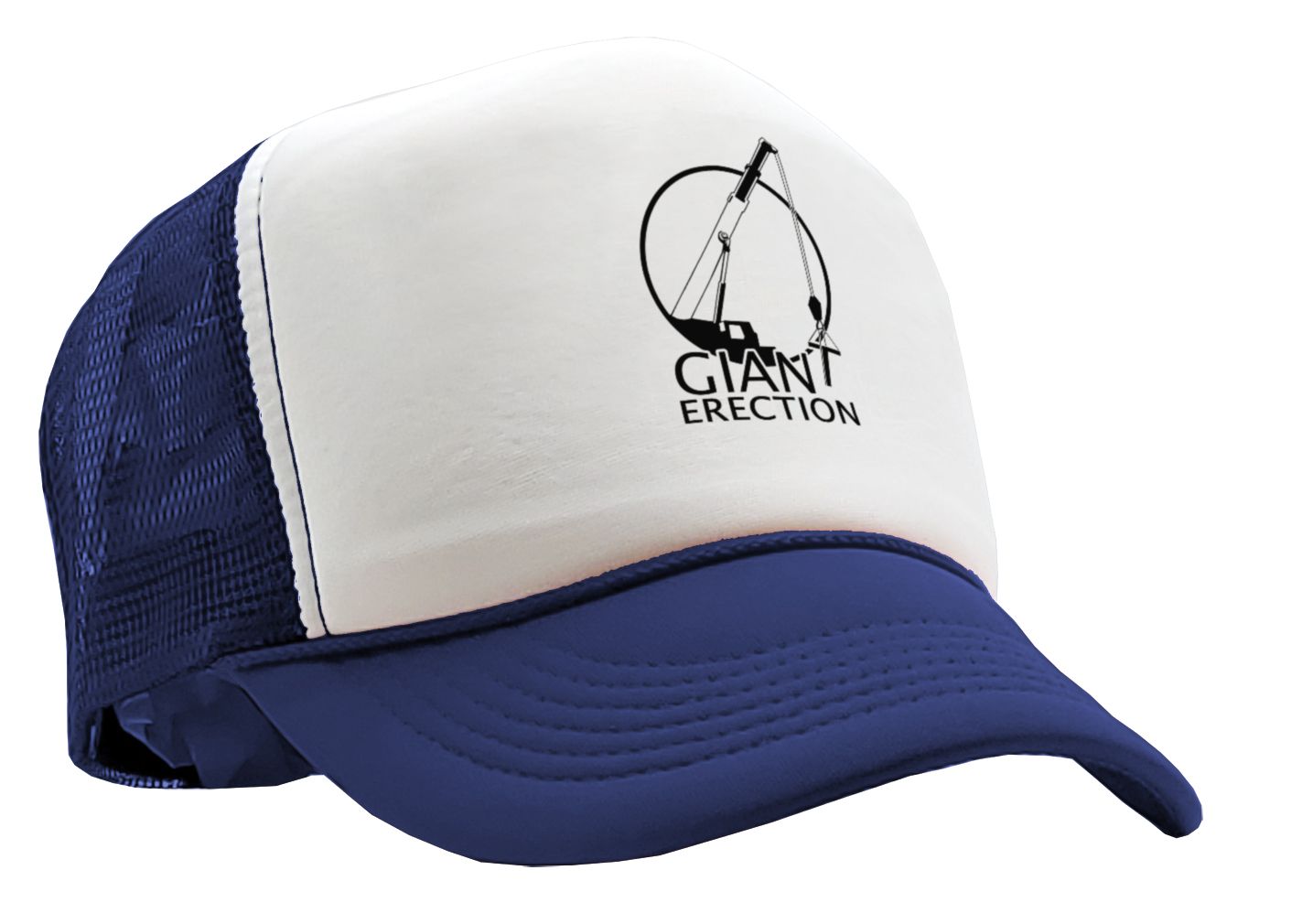 GIANT ERECTIONS - sexy construction joke - Vintage Retro Style Trucker Cap Hat - Five Panel Retro Style TRUCKER Cap