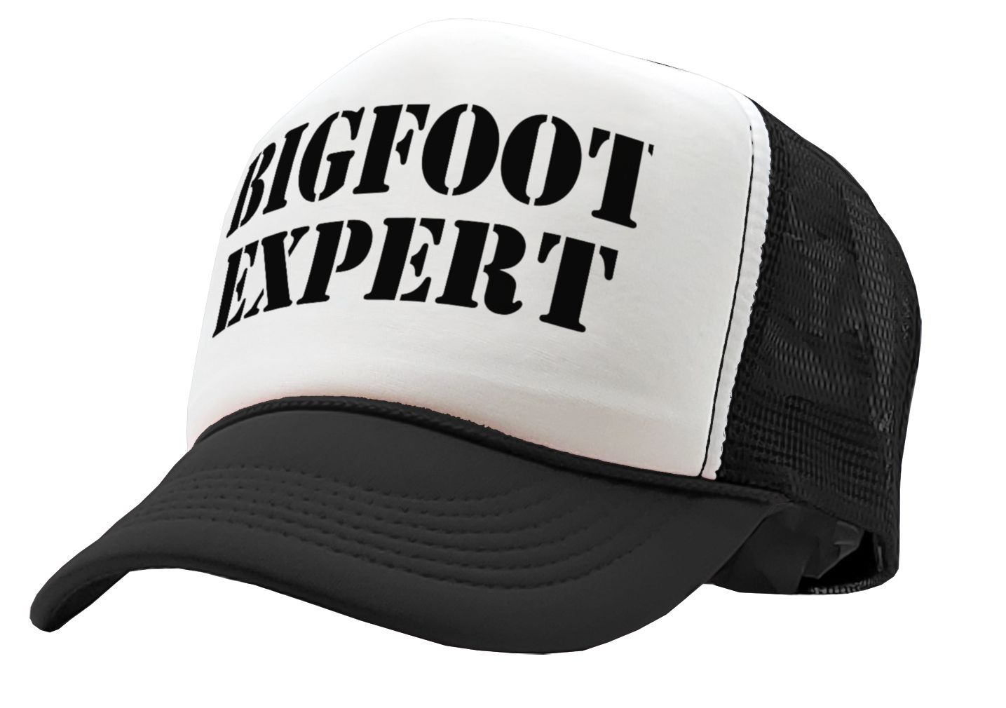 BIGFOOT EXPERT - squatchin sasquatch spook - Vintage Retro Style Trucker Cap Hat - Five Panel Retro Style TRUCKER Cap