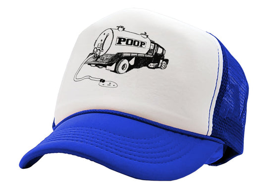 THE POOP TRUCK - gross joke gift - Vintage Retro Style Trucker Cap Hat - Five Panel Retro Style TRUCKER Cap