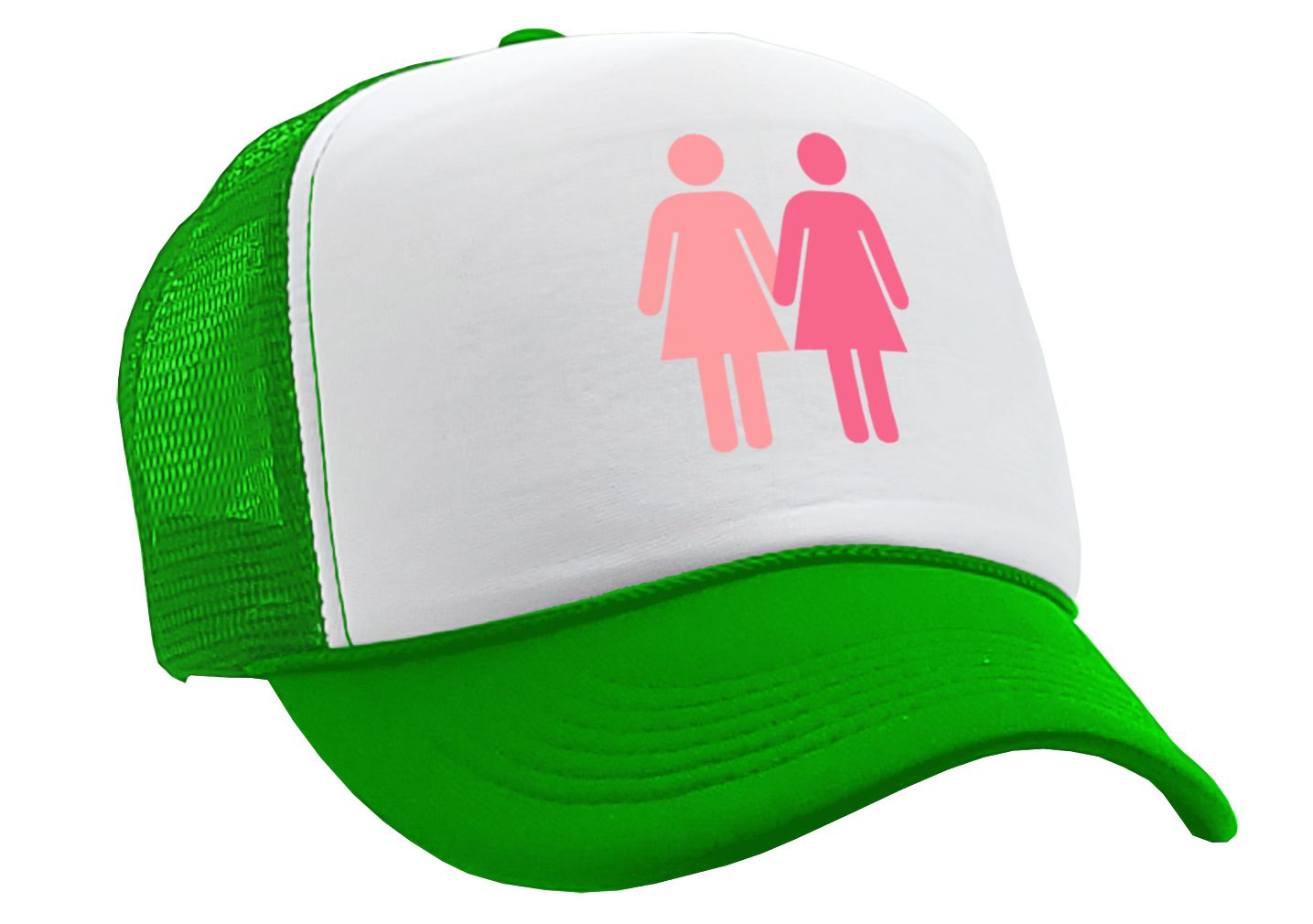 GIRL ON GIRL - lgbtq gay rights lesbian - Vintage Retro Style Trucker Cap Hat - Five Panel Retro Style TRUCKER Cap