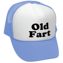 Load image into Gallery viewer, OLD FART - funny over the hill joke gag - Vintage Retro Style Trucker Cap Hat - Five Panel Retro Style TRUCKER Cap
