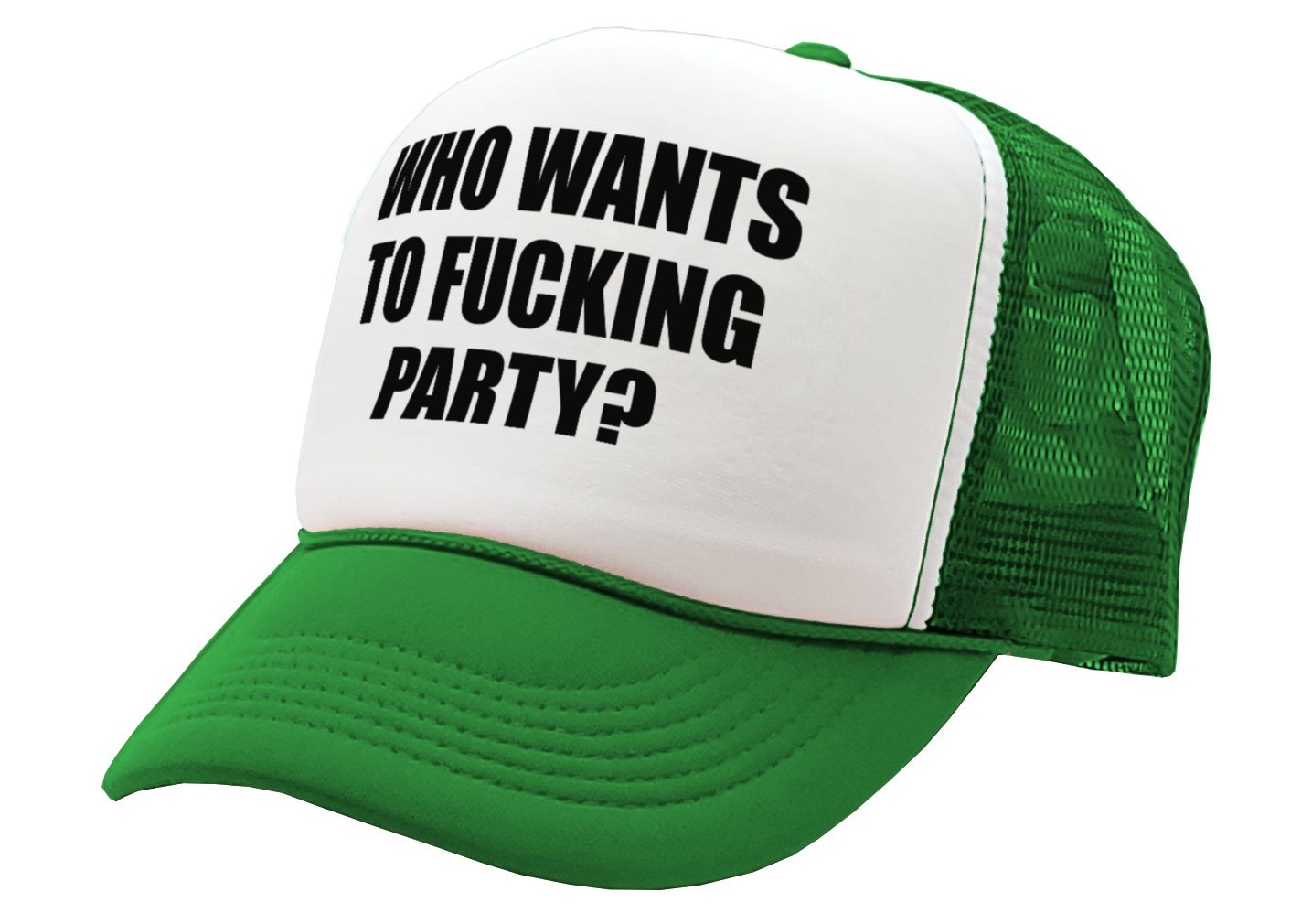 Who Wants To F___ING PARTY - college beer - Vintage Retro Style Trucker Cap Hat - Five Panel Retro Style TRUCKER Cap